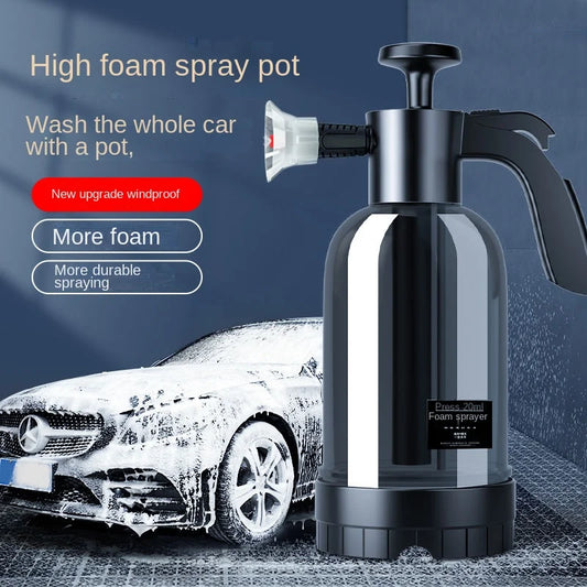 2L Hand Pump Foam Sprayer with 3 Types of Nozzle Hand Pneumatic Foam Cannon Snow Foam Car Wash Spray Bottle Car Window Cleaning [CAR]