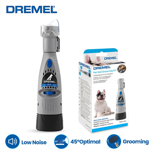 Dremel 7020 Puppy Nail Grooming Clippers Safe & Humane Pet Grooming Tool Kit 3 Gears Dog nail Cut Grinder Trimmer Pet Supplies [PET]