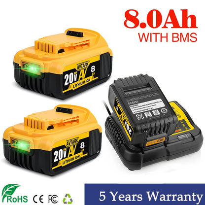 Original DCB200 20V 8000mAh Lithium Replacement Battery For Dewalt 18V DCB184 DCB200 DCB182 DCB180 DCB181 DCB182 DCB201 DCB206 [BAT]