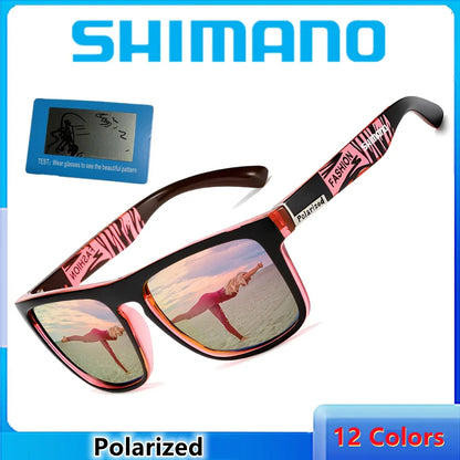 SHIMANO Sunglasses For Men Polarized Y2K Woman Driving Fishing Glasses Retro Design Eyewear UV400 Square Bike Cycling Goggles [CYC]