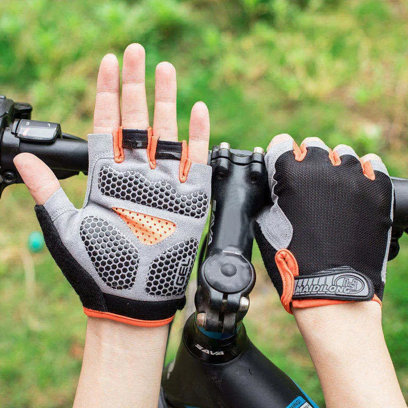 Men Cycling Bicycle Gloves Half Finger Gym Gloves Women Mitten Breathable Anti-slip Glove Fitness Sport Training Gloves [CYC]