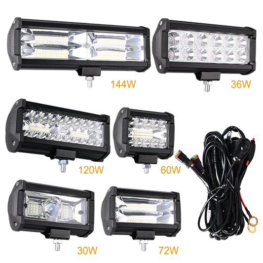 Car Work Light LED Offroad 4x4 Spotlights Fog Lamp Diode Headlight SUV ATV Tractor Boat Trucks Excavator Light Bar 12V 24V [CAR]