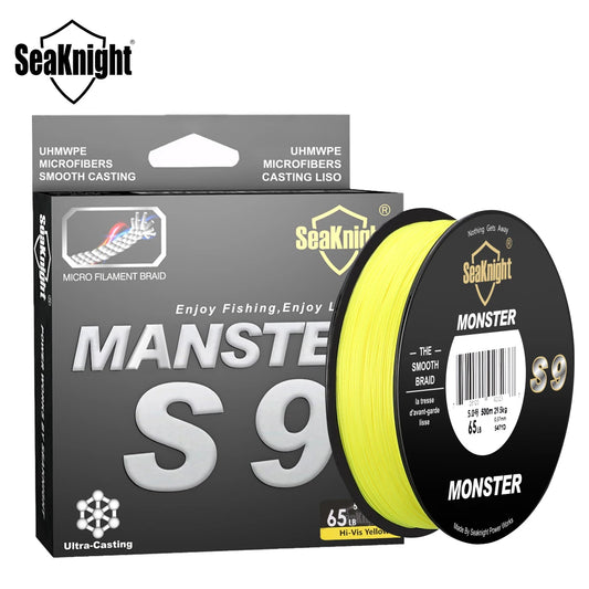 SeaKnight S9 MONSTER/MANSTER 300M 500M 9 Strands Fishing Line Super Strong PE Green Wide Angle Technology Saltwater Fishing Line [SPT]