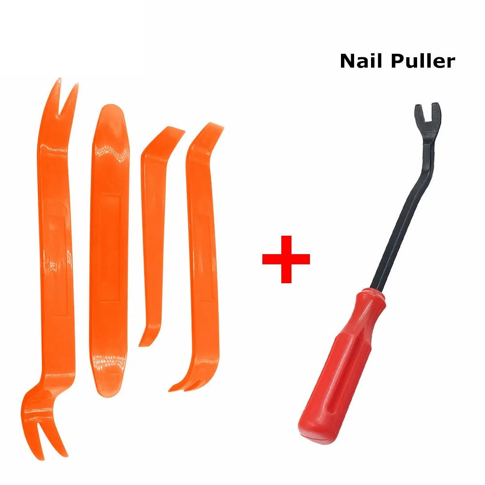 4pcs/Set Portable Car Panel Removal Tool Kit Nail Puller Radio Audio Door Pry Repair Clip Trim Dash Removal Installer Hand Tool [CAR]