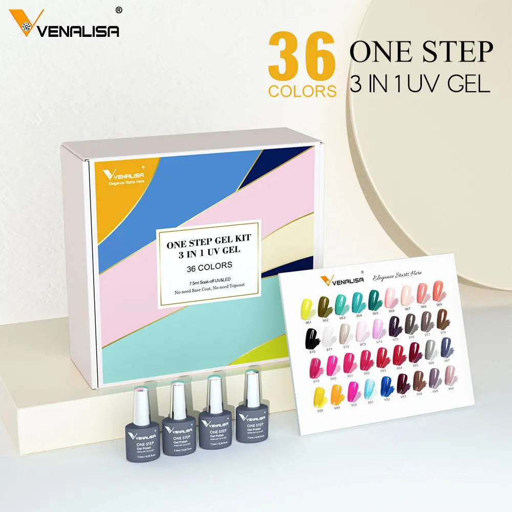 New Fashion Color Venalisa Gel Polish Kit VIP4 HEMA FREE Enamel Vernish For Nail Art Design Whole Set Nail Gel Learner Kit [BEU]