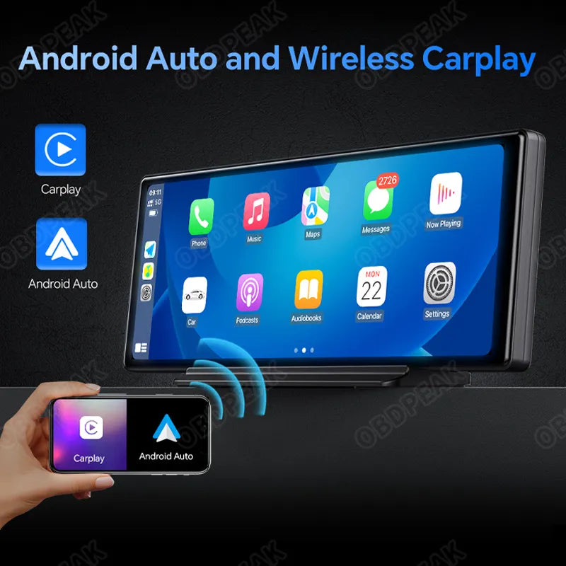 T30 10.26 AI Screen Dash Cam Android 12 System Carplay Android AUTO 5G WIFI GPS Navigation Rearview Mirror Camera Video Recorder [CAR]