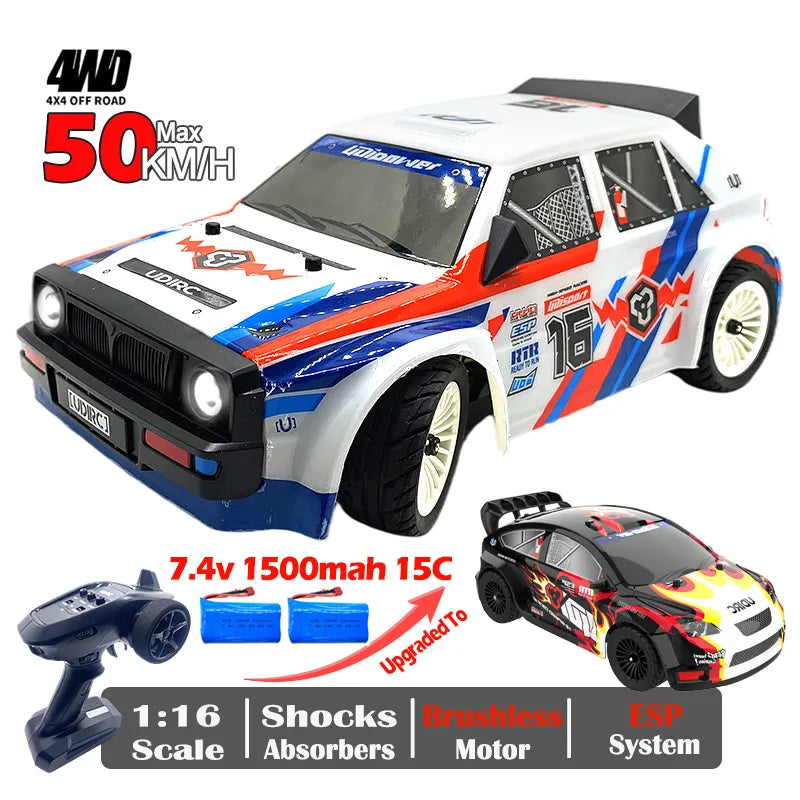 UDIRC UD 1603 1604 Pro RC Car 2.4G 1/16 50km/H High Speed Brushless 4WD Drift Car LED Light RTR Remote Control Vehicles Toy Gift [TOYS]