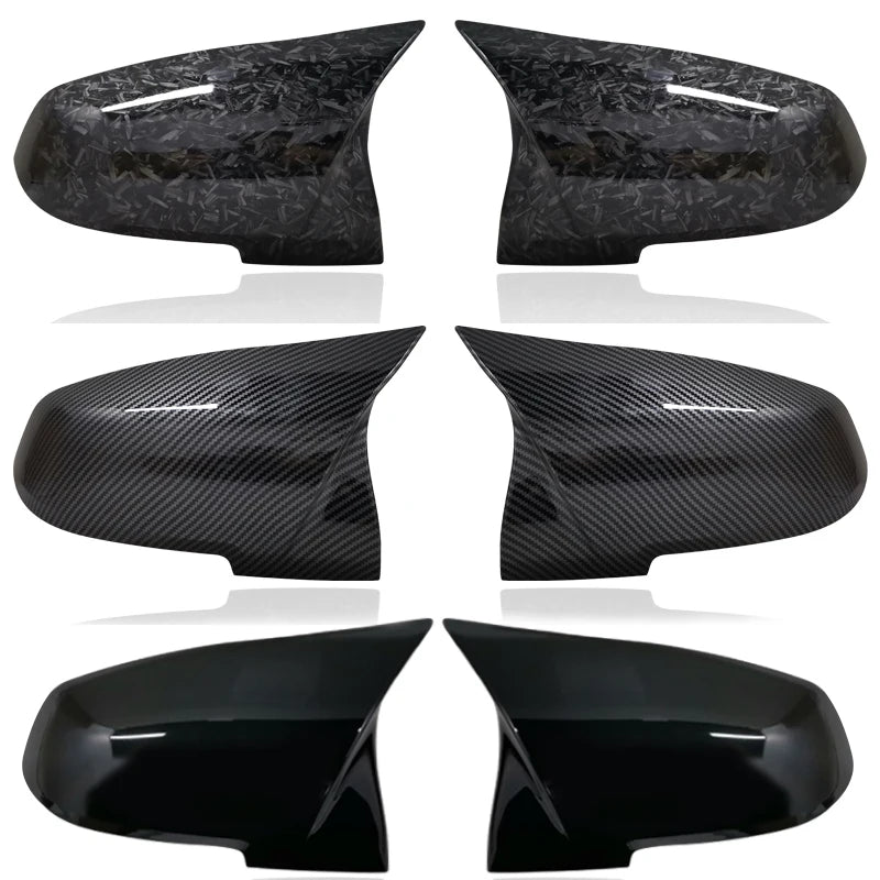 2 pieces Rearview Mirror Cover Cap Carbon Black for BMW Series 1 2 3 4 X M 220i 328i 420i F20 F21 F22 F23 F30 F32 F33 F36 X1 [BDK]