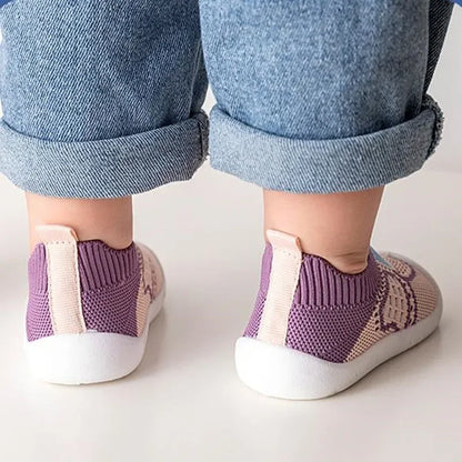 Baby Shoes Anti-slip Breathable Infant Crib Floor Socks with Rubber Sole for Children Girls Boys Mesh Shoes Soft Bottom Slippers [SOX]