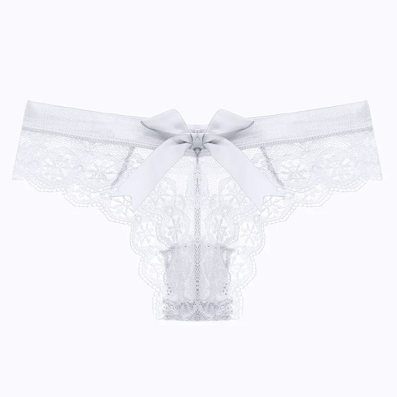 Women's Underwear Sexy Lace Thong Butterfly Low Waist Panties Transparent Ladies Briefs Lingerie Panty Underwear Womens Lingerie [GRM] [UND]