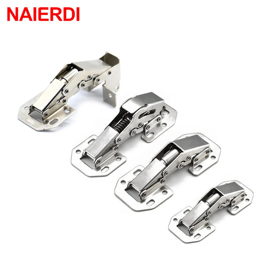 NAIERDI Cabinet Hinge 90 Degree No-Drilling Hole Cupboard Door Hydraulic Hinges Soft Close With Screws Furniture Hardware [HOM]