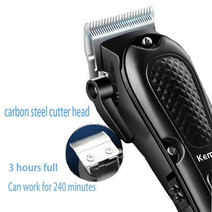 Kemei adjustable hair clipper for men professional hair trimmer electric cordless beard hair cutting machine USB rechargeable [HAI]