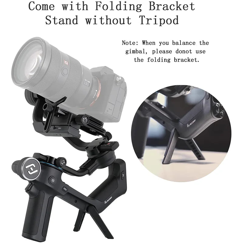 FeiyuTech SCORP-1 3-Axis Handheld Gimbal Stabilizer Handle Grip Display Screen for DSLR Camera Sony/Canon Remote Pole Tripod [PHO]