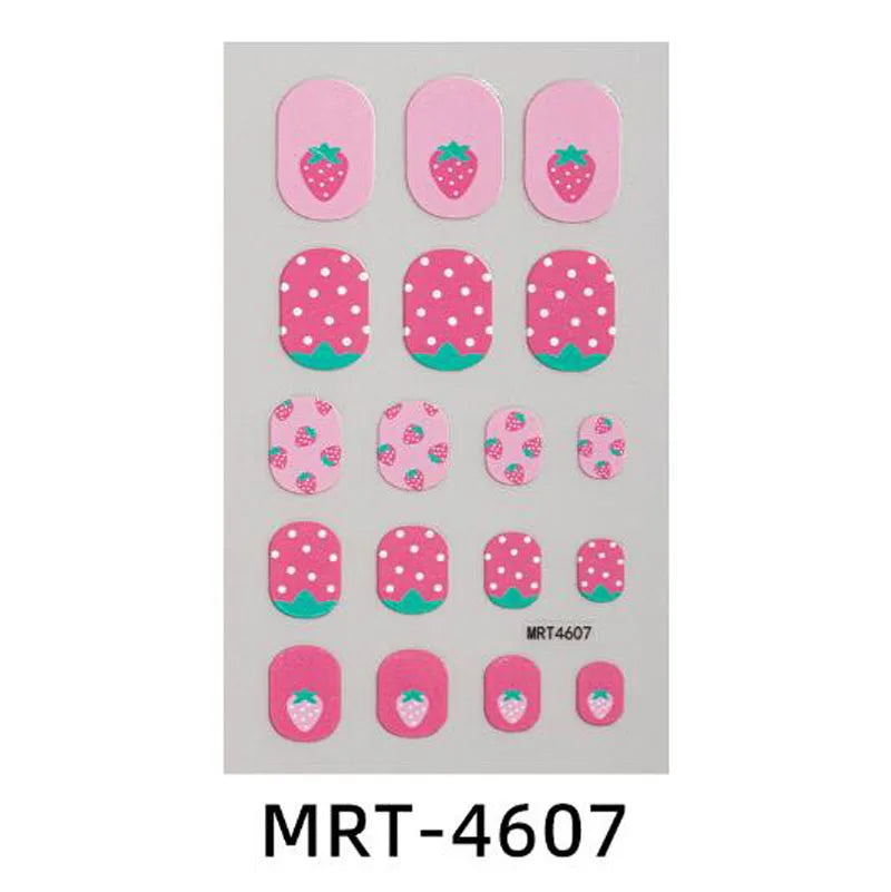 Girls Cute Nail Stickers Little Princess Children's Nail Wraps Tips Kids DIY Nail Art Decors Adhesive Cartoon Animal Fake Nails [BEU]