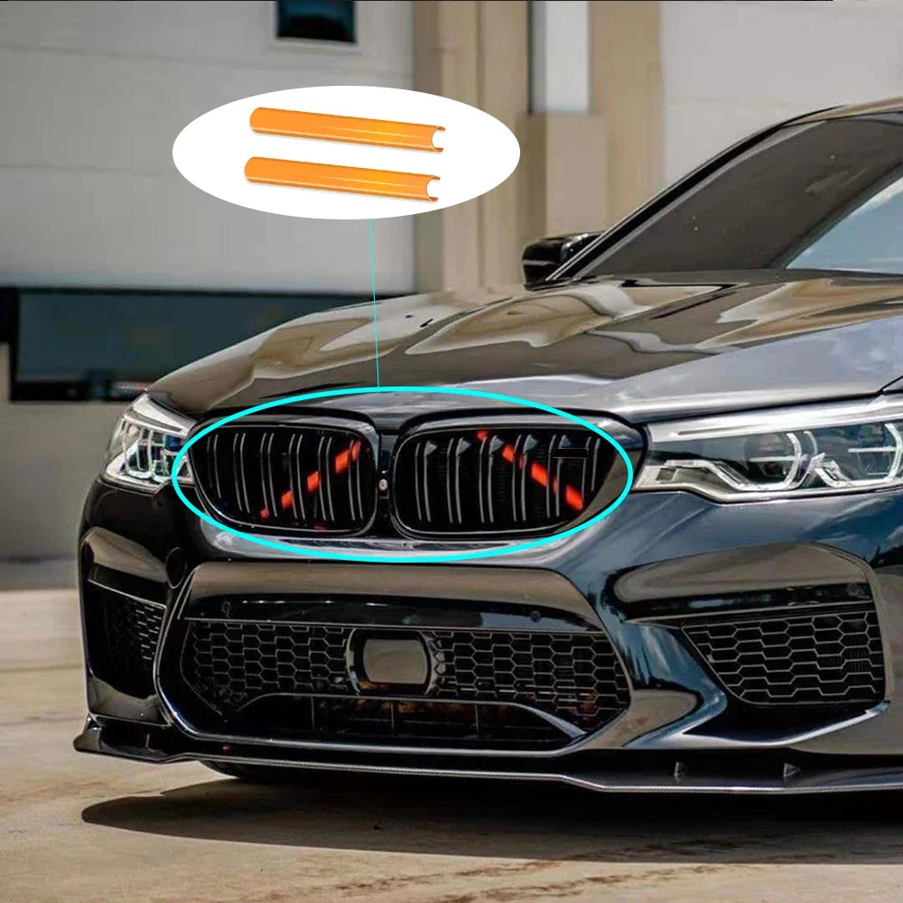 Front Kidney Grille Cover Frame Trim Strips For BMW F30 F31 F32 F33 F20 F21 F22 F23 F44 F45 1 2 3 4 Series M Sport Style Sticker [BDK]