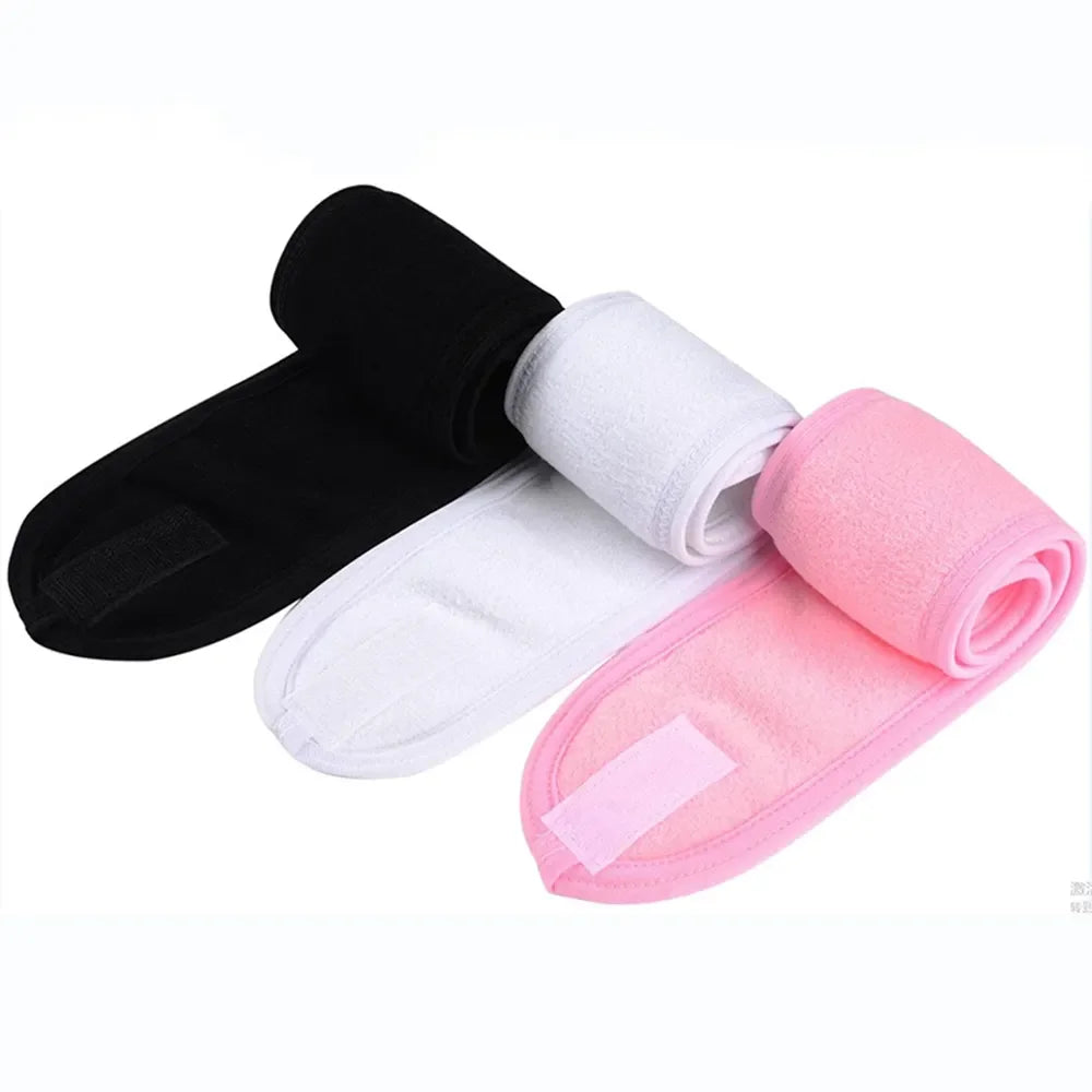 Adjustable Head Band Women Spa Wide Hairband Yoga Bath Shower Makeup Wash Face Cosmetic Headband Soft Toweling Hair Accessories [CSM]