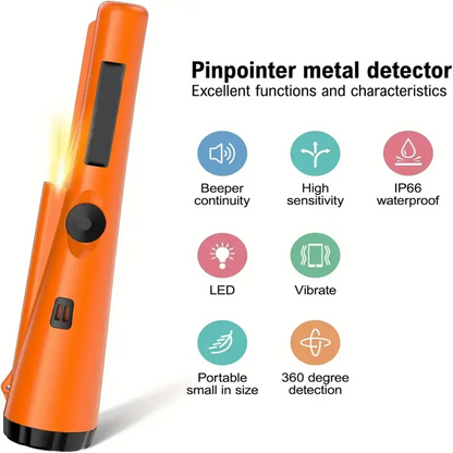 Metal Detector Pinpointer Waterproof Handheld Pin Pointer Wand Golden Treasure Hunting Unearthing Tool Accessories [MTL]