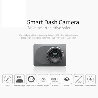 YI Smart Dash Cam For Car ADAS 2.7 Screen Full HD 1080P Dash Cam with Night Vision ADAS upgrade International Version [CAR]