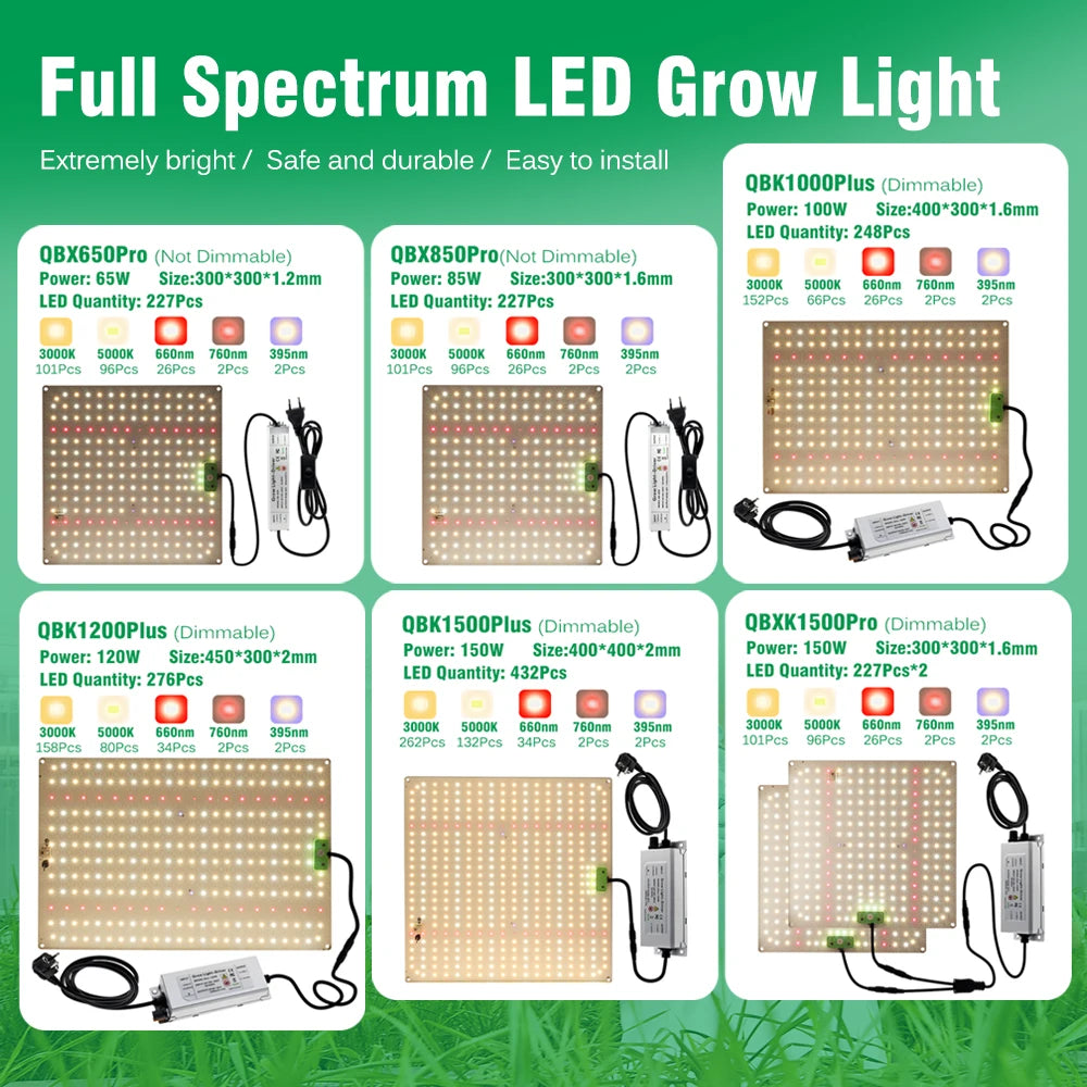 LED Grow Light LM281B 1500W High PPFD Full Spectrum Phyto Lamp for for plants tent Greenhouse hydroponics growing system [GAR]