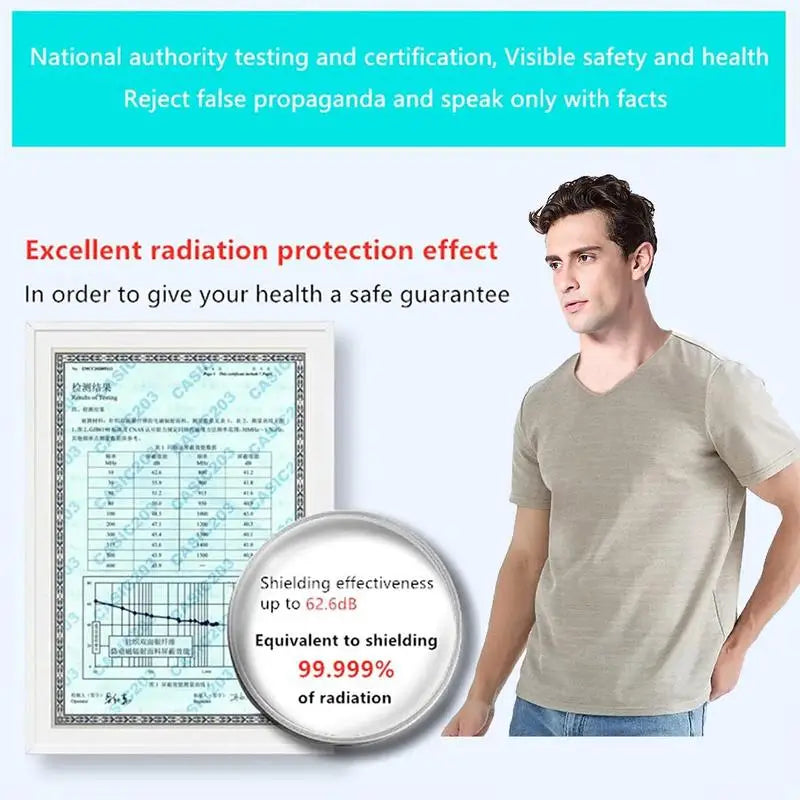 Outdoor Anti-Radiation T-Shirt EMF Shielding Clothing Silver Fabric Radiation Protection Suit 5G WiFi Protection EMF For Home [TSH]