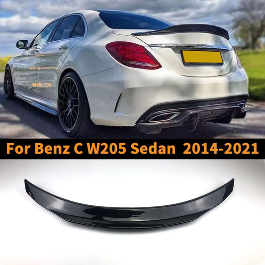 Rear Spoiler Wing Tail Splitter Diffuser Trunk Body Kit Decoration For Mercedes Benz C W205 and C63 C43 AMG 4Door 2014-2021 [BDK]