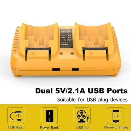 DCB102 DCB104 Battery Charger For Dewalt 12-20V Lithium-ion Battery DCB206 DCB205 DCB204 DCB203 DCB201 DCB120 DCB118 DCB105 [BAT]