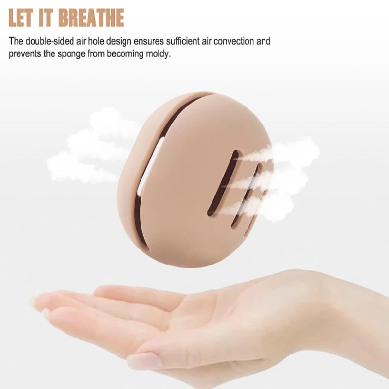 Makeup Sponge Holder Eco-Friendly Silicone Multi-hole Beauty Storage Case Travel Protable Cosmetic Puff Holder Box [CSM]