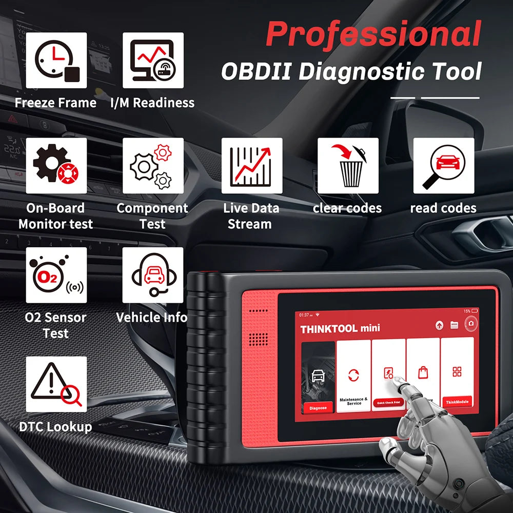 THINKCAR Thinktool Mini OBD2 Scanner Full System Diagnosis DPF A/F 28 Reset ODB 2 Automotive Car Diagnostic Tools Free Update [CAR]