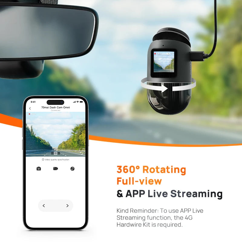 70mai Dash Cam Omni X200 360° Full View Built-in GPS ADAS 70mai Car DVR X200 Camera 24H Parking Monitor eMMC Storage AI Motion [CAR]