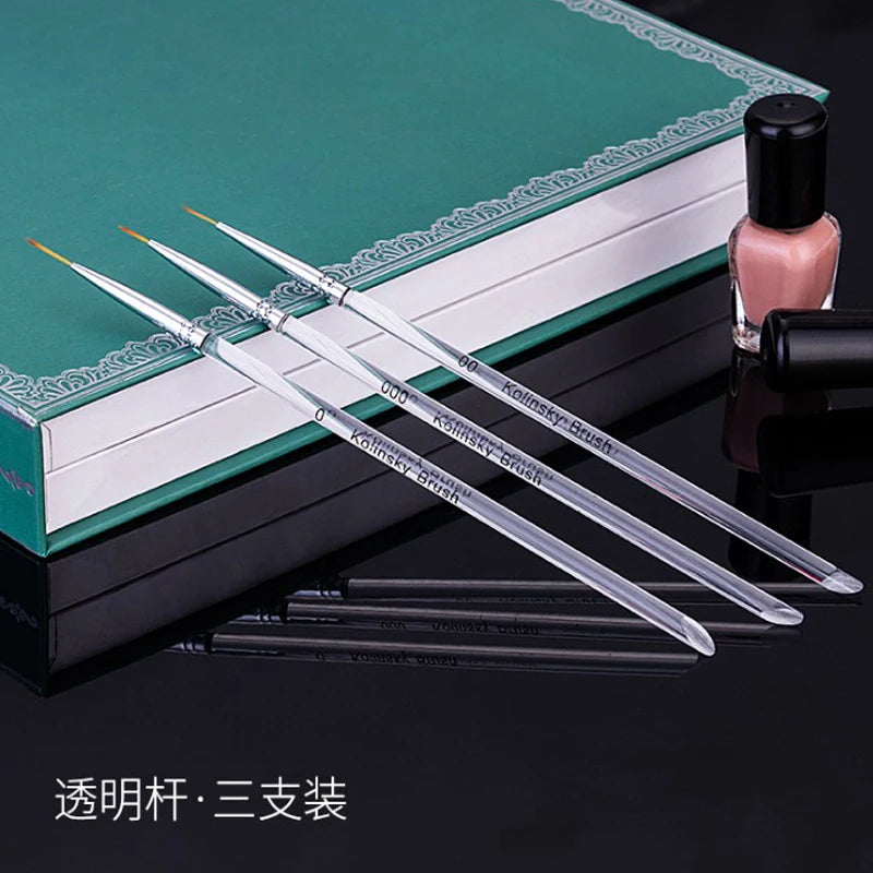 Gel Nail Art Line Painting Brushes Crystal Acrylic Thin Liner Drawing Pen Nail Art Manicure Tools Set [BEU]