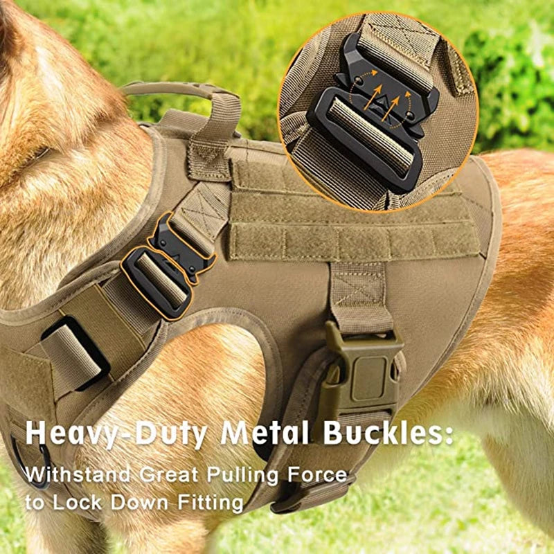 K9 Tactical Military Vest Pet German Shepherd Golden Retriever Tactical  Training Dog Harness and Leash Set For All Breeds Dogs [PET]