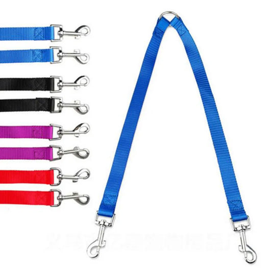 Double Twin Dual Coupler Dog Leash Two in One Strong Nylon V Shape Pet Dog Leash Colorful Two Ways Pet Lead [PET]