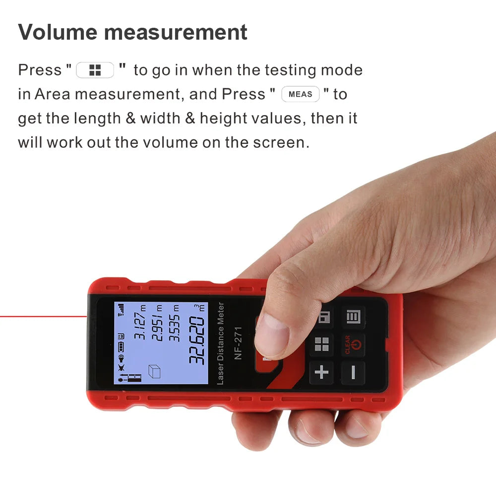 Noyafa NF-271 Laser Distance Meter 40M 80M Rangefinder Tape Range Finder Measure Device Digital Ruler Test Tool [MTR]