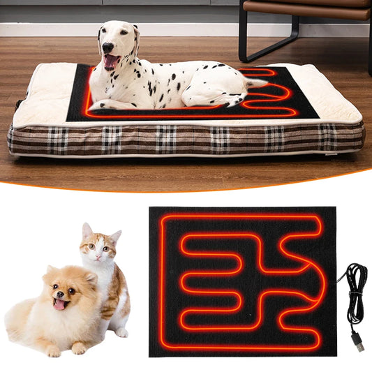 USB Heating Film Warm Folding Heated Sheet Waterproof Car Seat Mat Cushion Pet Reptile Winter Warm Climbing Outdoor Heating Pads [PET]