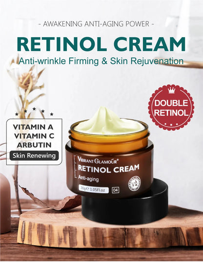 VIBRANT GLAMOUR Retinol Face Cream Anti-Aging Remove Wrinkle Firming Lifting Whitening Brightening Moisturizing Facial Skin Care [SKC]