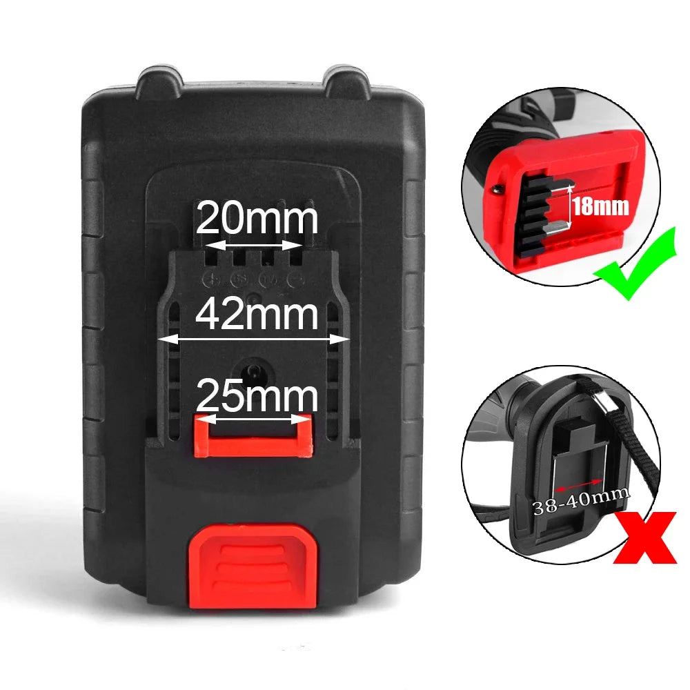 98VF Rechargeable Lithium Battery Replacement Battery For Mini Electric Chainsaw Reciprocating Saw Power Tools for 88VF EU Plug [BAT]