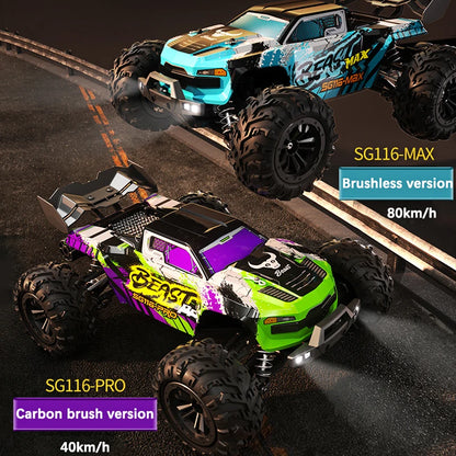 80KM/H or 40KM/H 4wd Rc Car With Led Full Scale Remote Control Cars High Speed Off-Road Drift Simulation Car Toy For Boys Gifts [TOYS]