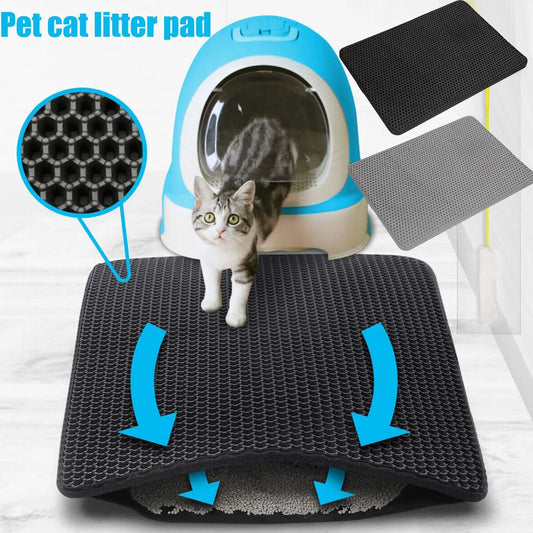 Cat Litter Mat Double Layer Non-slip Litter Pads Non-slip Waterproof Mat Box Litter Accessories Pet Mat S Bed Clean U4n4 [PET]