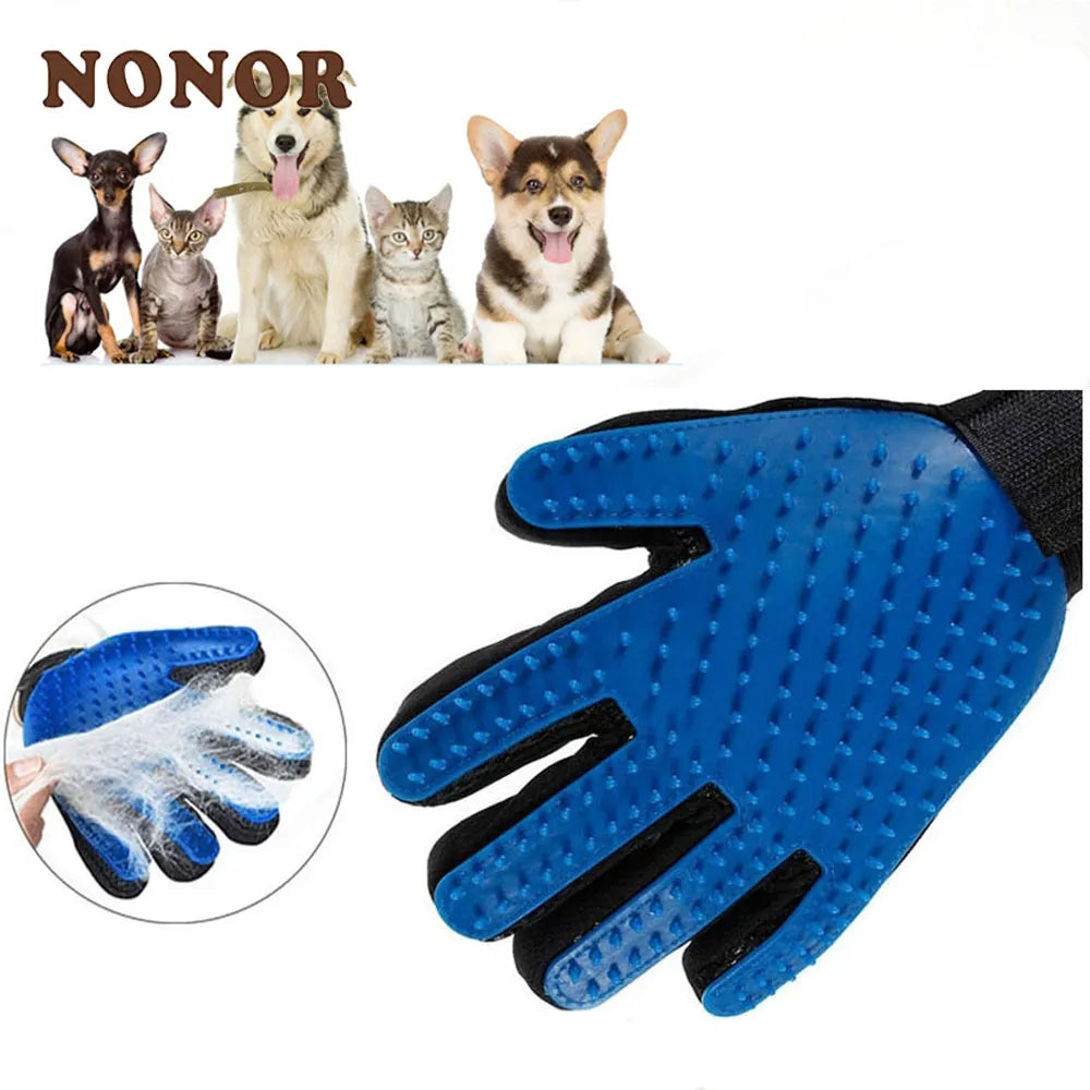 NONOR Rubber Pet Bath Brush Protection Silicone Cat Comb Glove Massage Grooming Dogs Cats supplies [PET]