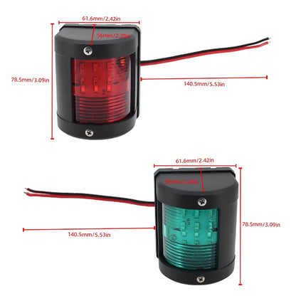 Marine Navigation Signal Lights Red Green LED Anchor Warning Light IP66 12V 24V Sailing Lamp for Speed Boat Styling Accessories [MRN]