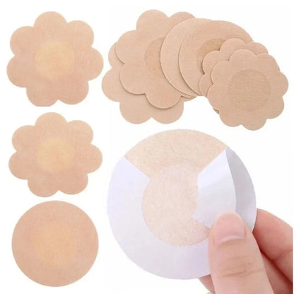 100Pcs Nipple Sticker Disposable Invisible Chest Sticker Non-woven Bra Breast Patch Bra-less Pasties Pad Nipple Cover Stickers [BRA]