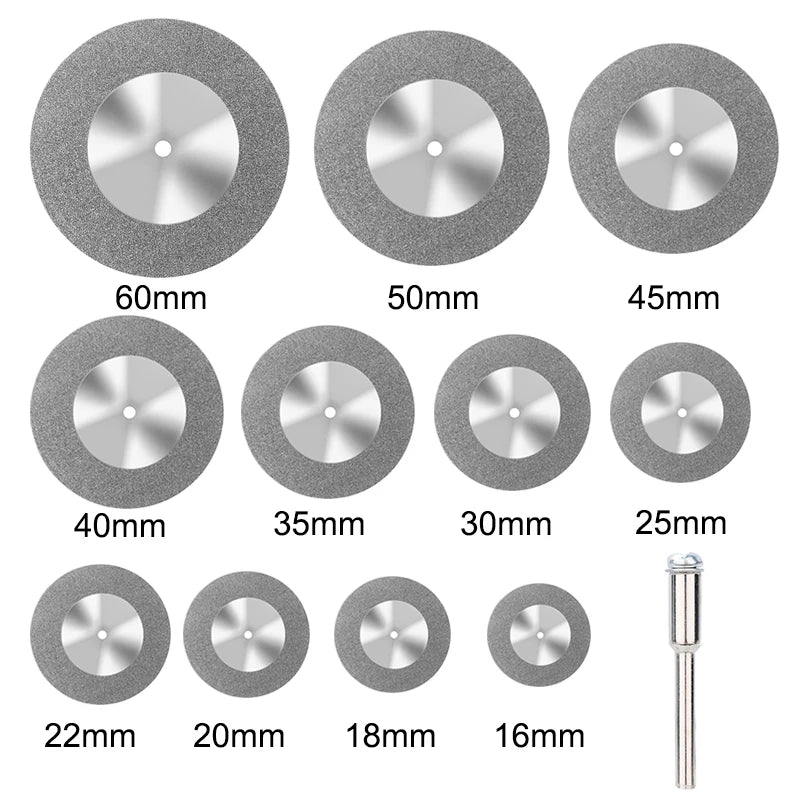 XCAN Mini Diamond Saw Blade 16-60mm  Diamond Cutting Disc With Mandrel For Dremel Rotary Tools Grinding Wheel 5pcs [TPT]