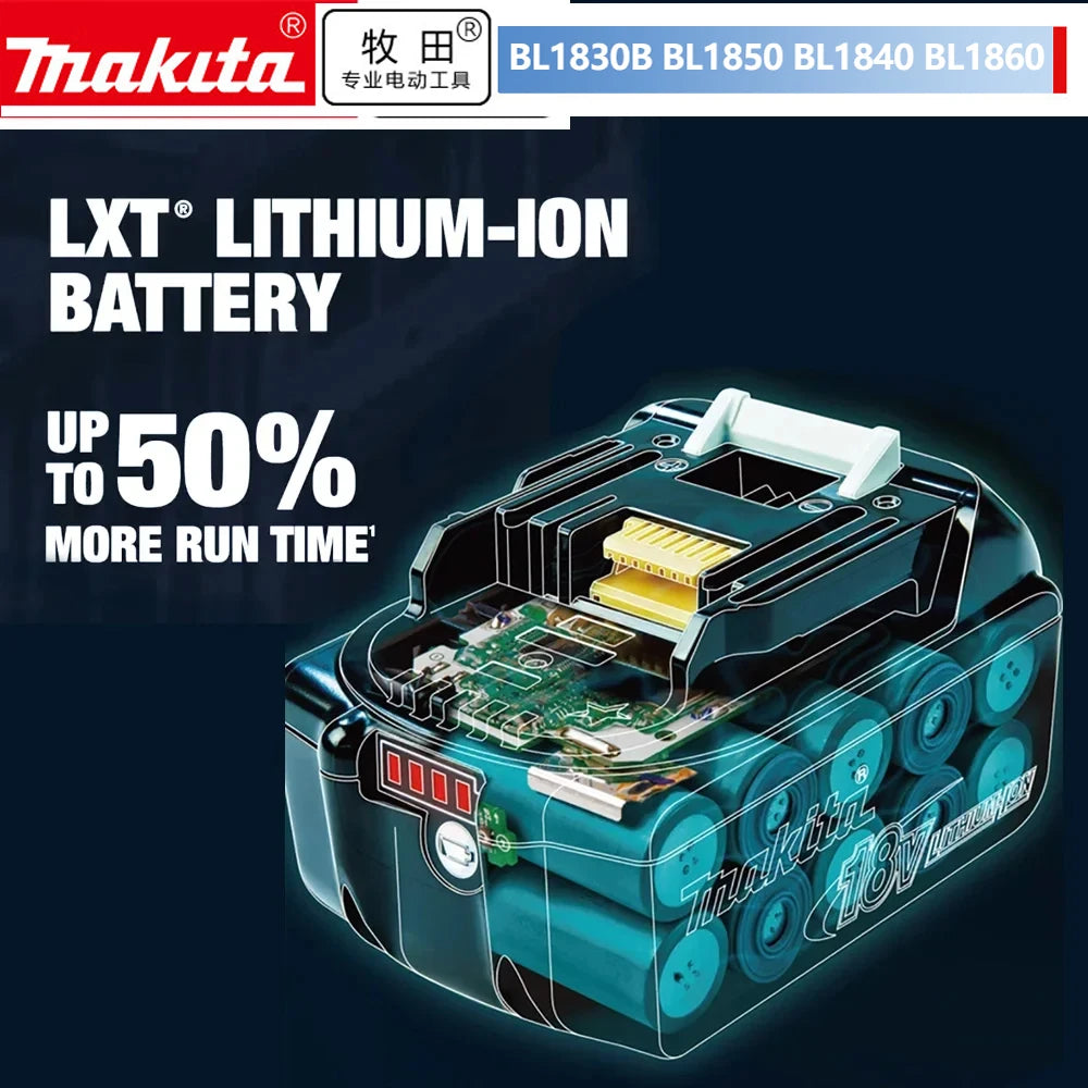 100% Genuine Makita 6Ah/5Ah/3Ah for Makita 18V Battery BL1840 BL1830B BL1850B BL1850 BL1860 BL1815 Replacement Lithium Battery [BAT]