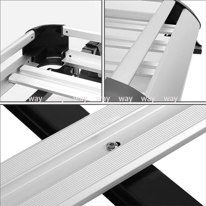 Silver Black Universal Car Roof Rack Cargo Aluminum Alloy Top Carrier Luggage Basket with Bars For SUV -Single Deck 127*90 cm [CAR]