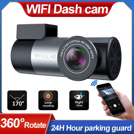 Dash Cam WIFI FULL HD 1080P Super Mini Car Camera DVR Wireless Night Version G-Sensor Driving Recorder With Multi Country Voice [CAR]