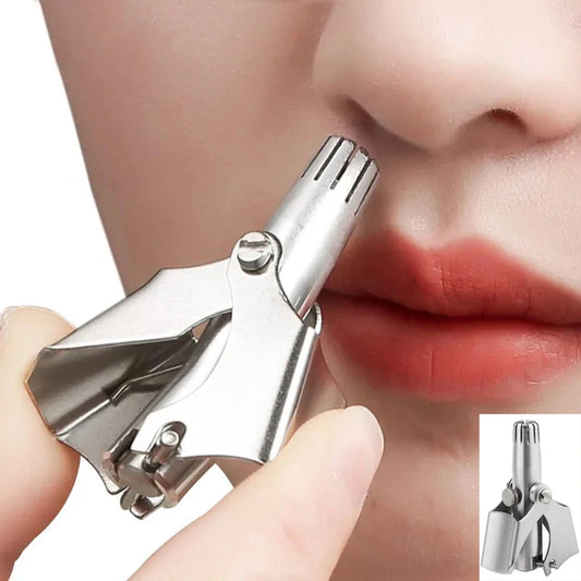 Nose Hair Trimmer For Men And Women Stainless Steel Manual Nose Hair Razor No Noise Washable Nose Hair Trimmer Manual Shaver [HAI]