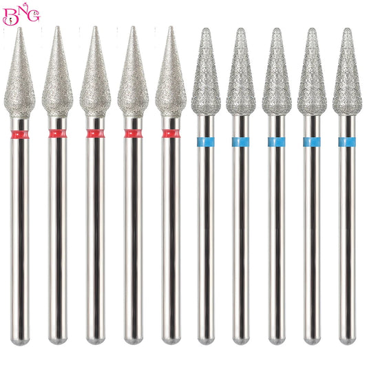 5pcs/lot Diamond Nail Drill Rotary Bits Milling Cutter For Manicure Burr Cuticle Clean Electric Cutter Drill Bits Accessories [TPT]