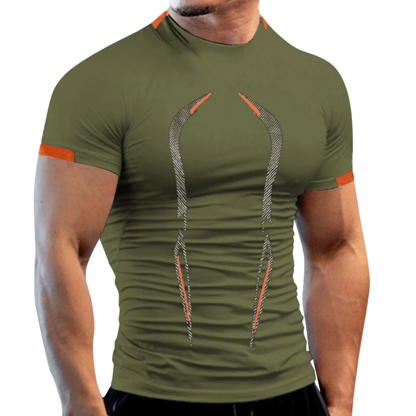 New Summer Gym Breathable T-Shirt Men Quick Drying Jogging TShirt Men Training Tees Fitness Tops Running T-shirt [TSH]