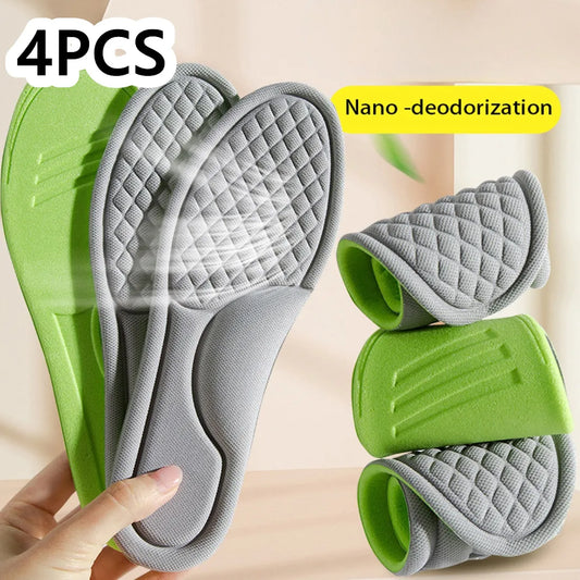 Unisex Memory Foam Orthopedic Insoles Deodorizing Insole For Shoes Sports Absorbs Sweat Soft Antibacterial Shoe Accessories [SHO]