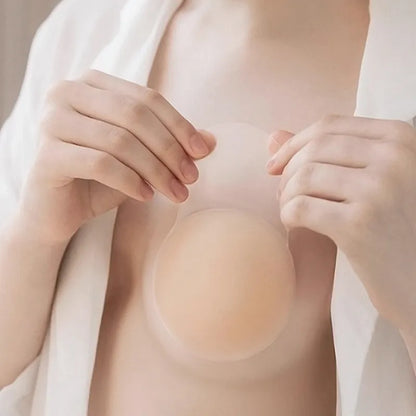 1Pairs Silicone Nipple Cover Lift Up Bra Sticker Adhesive Invisible Bras Chest Patch for Women Reusable Chest Breast Petals Pads [BRA]